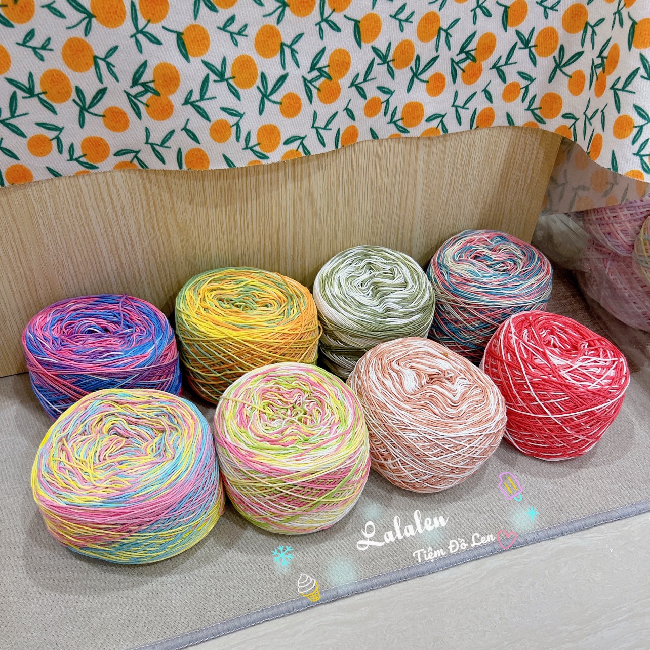 Sợi Cotton Việt Nam Loang - Cuộn 100gr