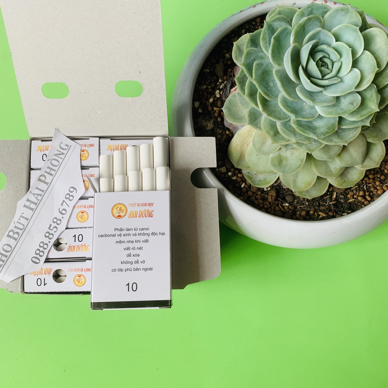 Phấn sạch Cleany ánh dương ( phấn trắng + phấn mầu loại sịn không bụi)
