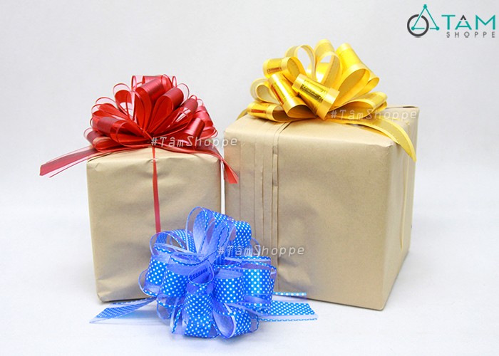 Nơ rút hoa tú cầu cao cấp gắn hộp quà bản 5cm pk-nơ-01 - nơ rút hoa tú cầu cao cấp gắn hộp quà bản 5cm