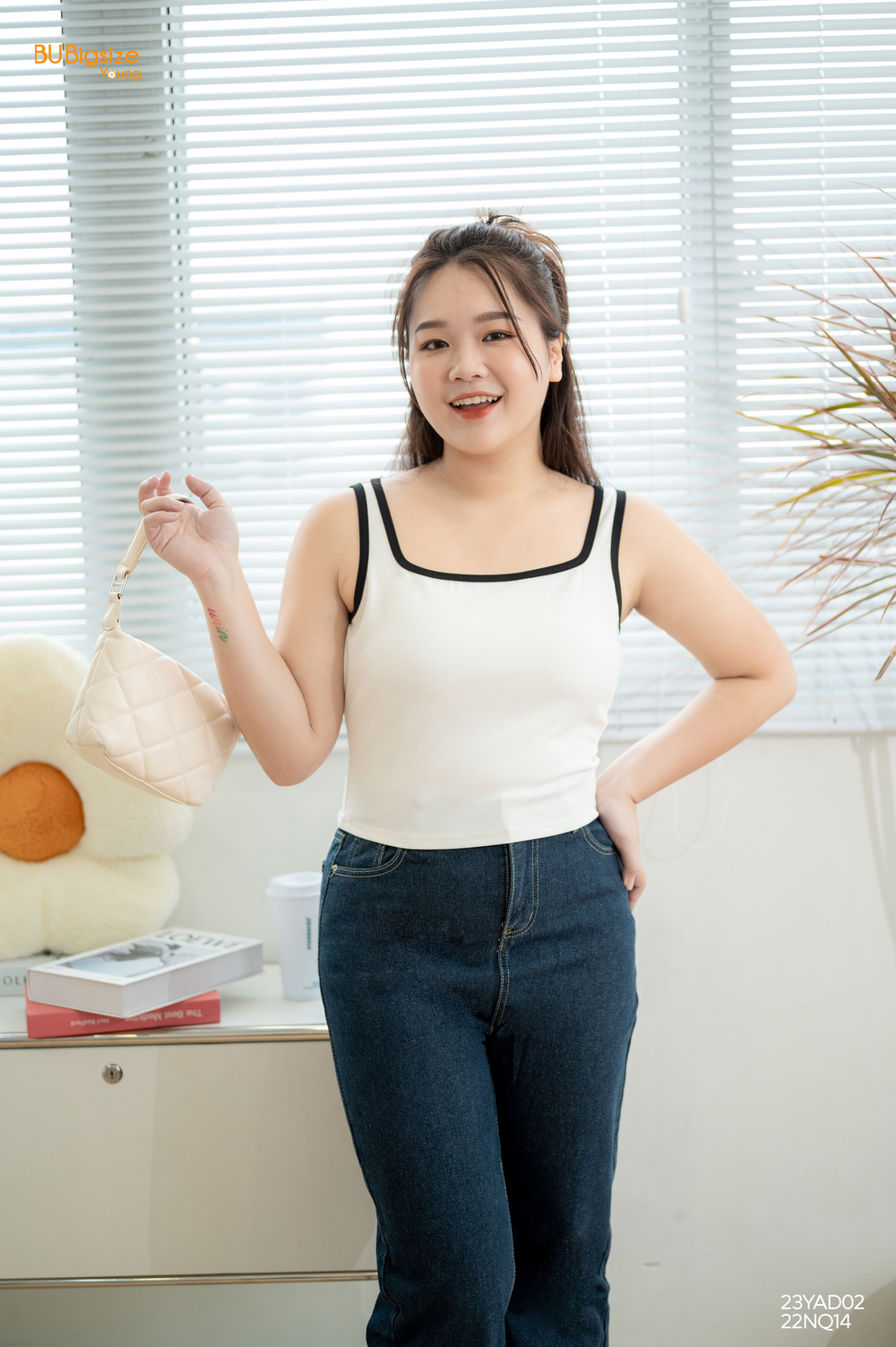 Áo 3 lỗ phối viền BIGSIZE (55kg đến 95kg) - 23YAD02 - [BU Bigsize Young]