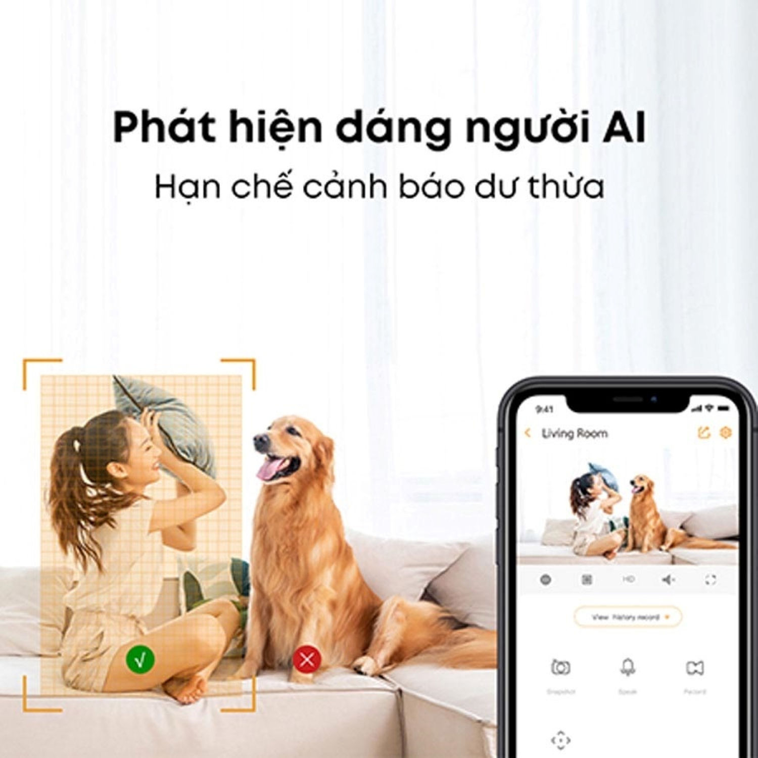 Camera Imou trong nhà A22EP IP Wifi Độ phân giải 2M, Phát hiện và Cảnh báo chuyển động, Đàm thoại, Quay 360 độ - Eco Tech Store