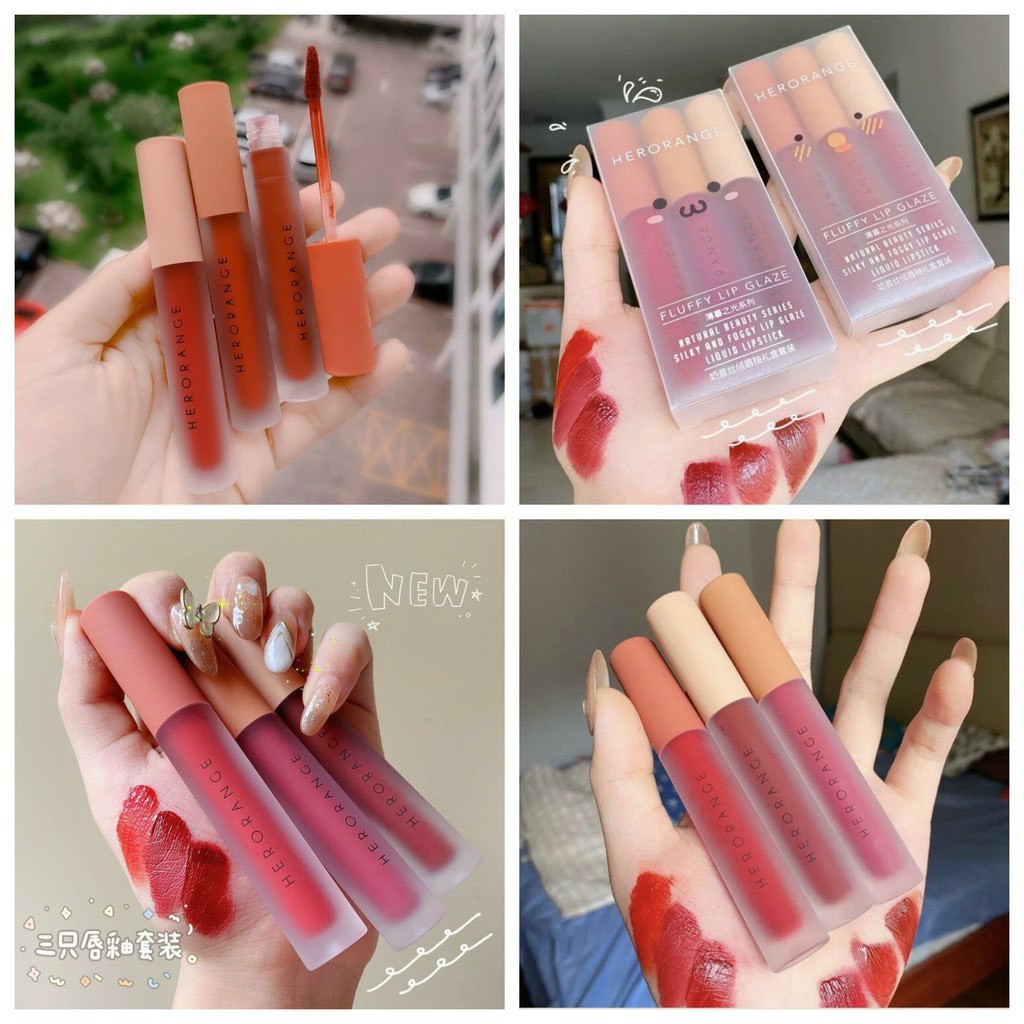 Set 3 Cây Son Kem Lì Herorange Sét A Hoặc B