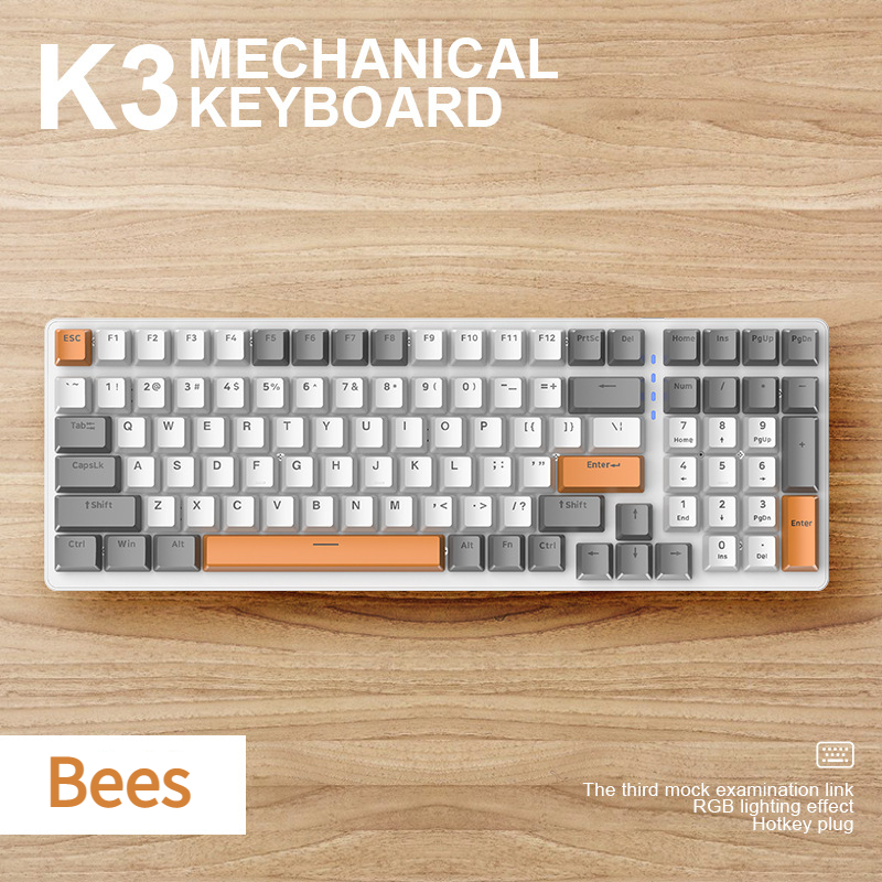IIYBC Bàn phím cơ K3 trò chơi 100 phím chơi game văn phòng bàn phím máy tính