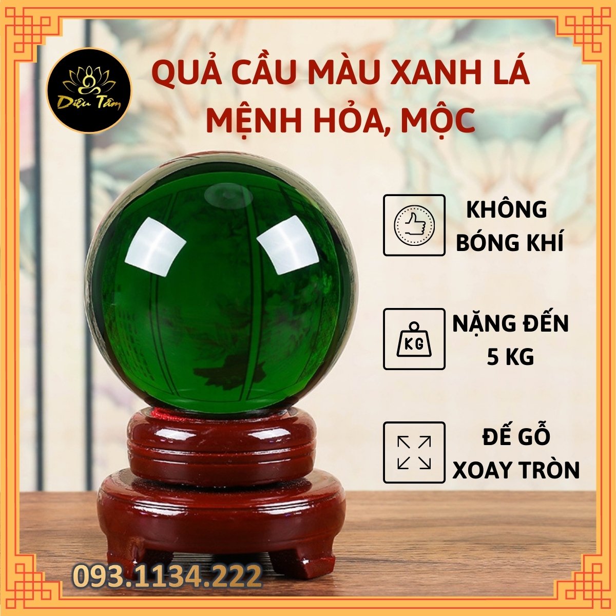 Sphere feng shui crystal to table multicolour size to 15cm under par Đồ feng shui decoration