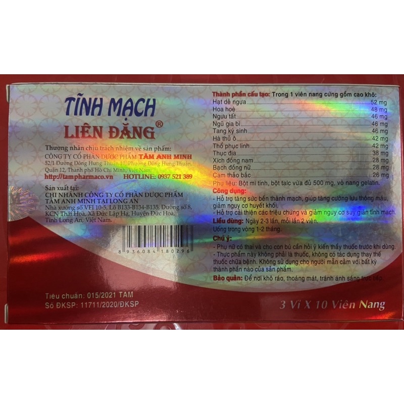 Tĩnh Mạch Liên Đăng 30 viên