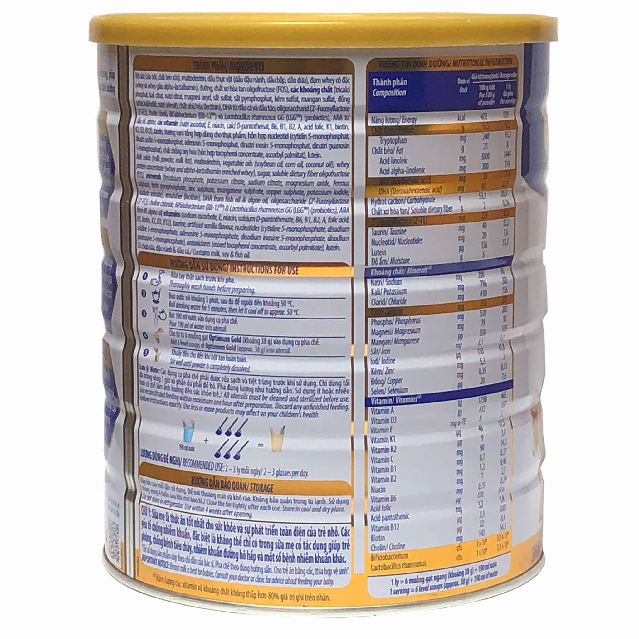 SỮA BỘT OPTIMUM GOLD OPTIMIX SỐ 3/4 1,45kg - huelanofficial
