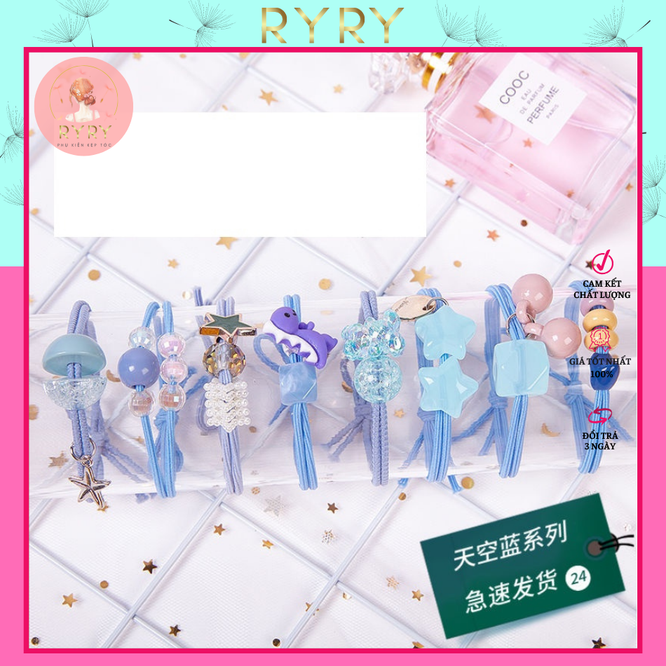 Set 12 Dây Cột Tóc xinh xắn dành cho nữ -4 màu lựa chọn