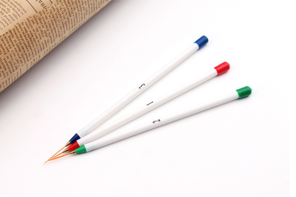 bộ 3 cọ nét cán nhựa trắng vẽ móng