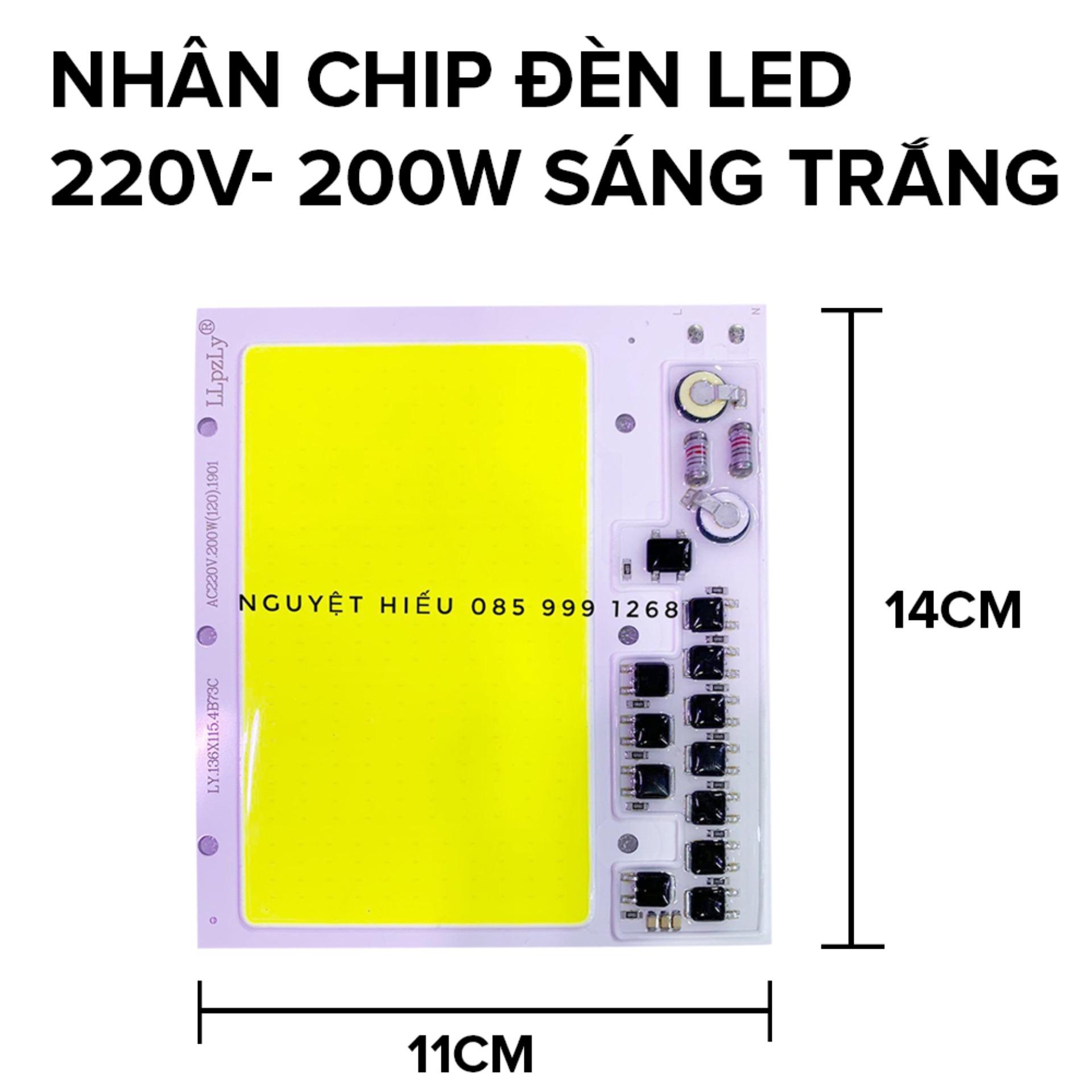 Nhân chip đèn led 220V 200W sáng trắng loại nhỏ
