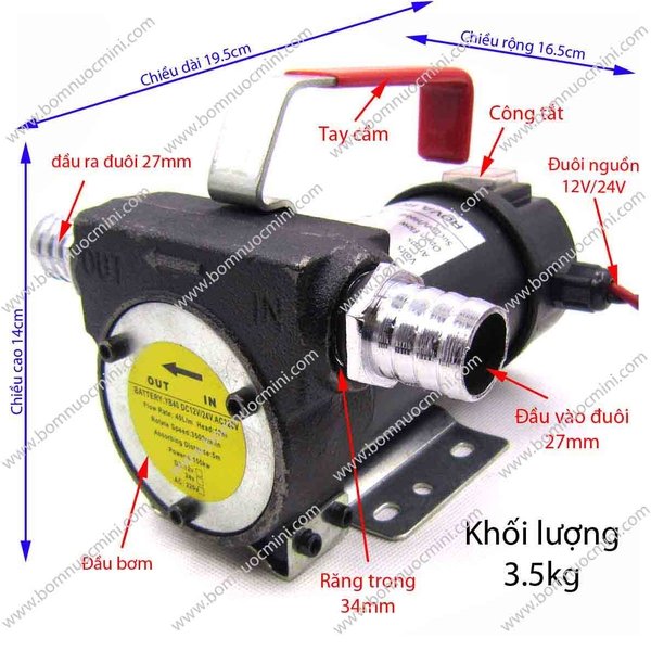 Bơm xăng dầu nhớt 220v dp-4011 | máy bơm dp4011 220v