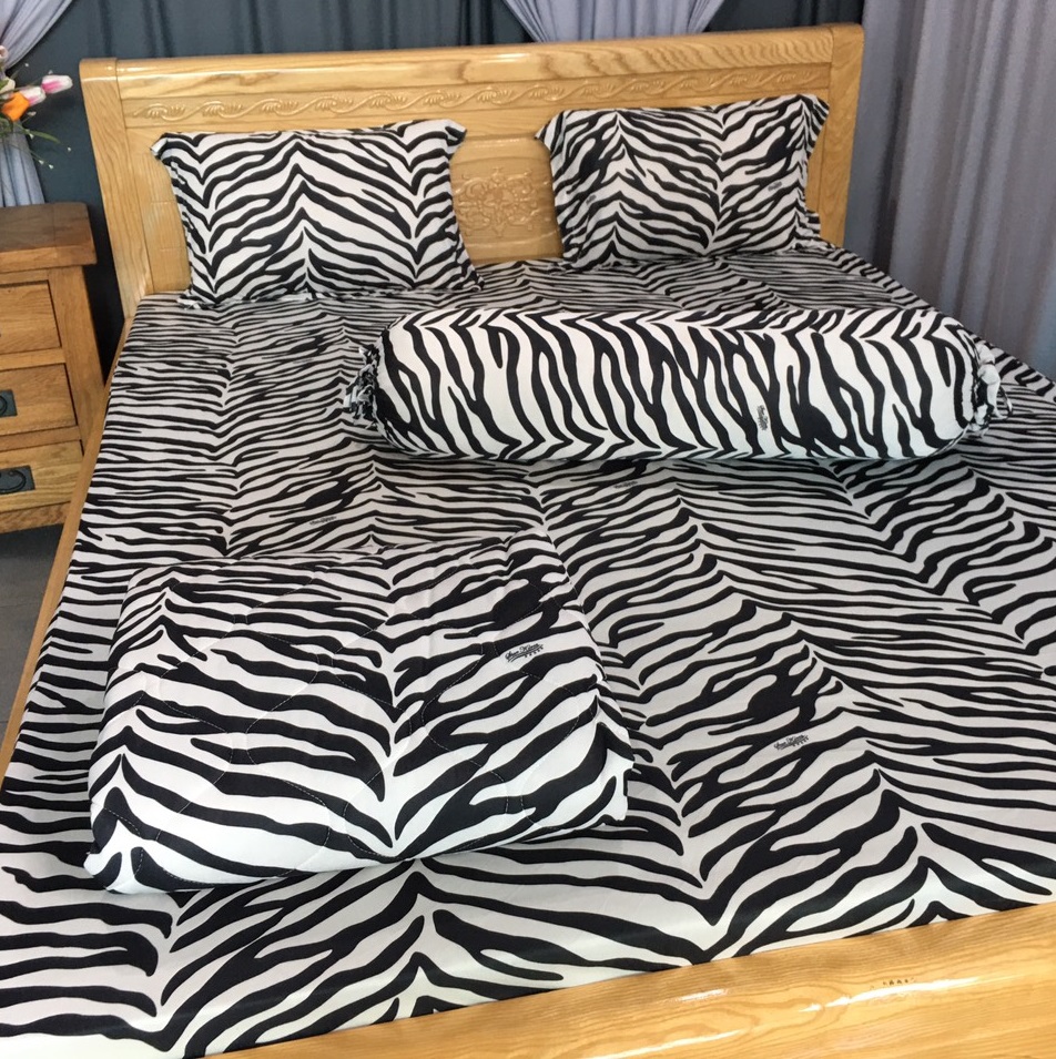Ga - drap giường lẻ thun mát lạnh lan pham bedding - màu sọc ngựa vằn