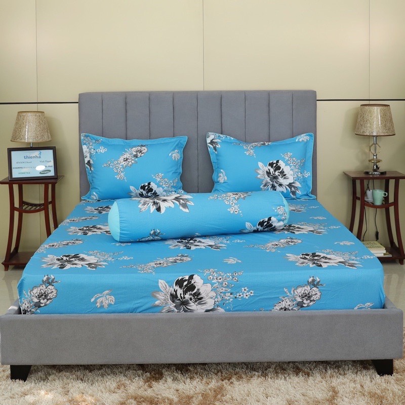 Tấm drap bọc, drap lẻ 160x200cm ( 180x200cm) cotton in hoa Hometex
