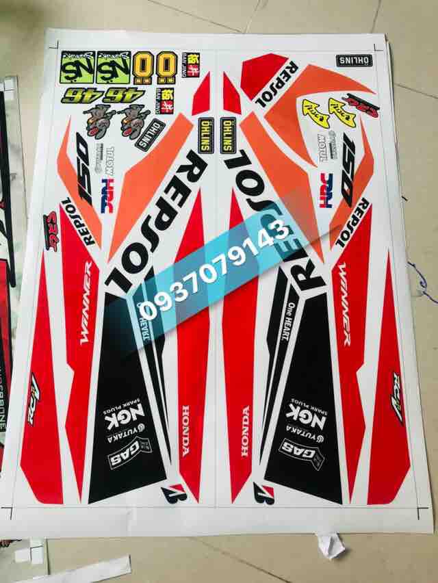 tem rời winner repsol dan xe trắng