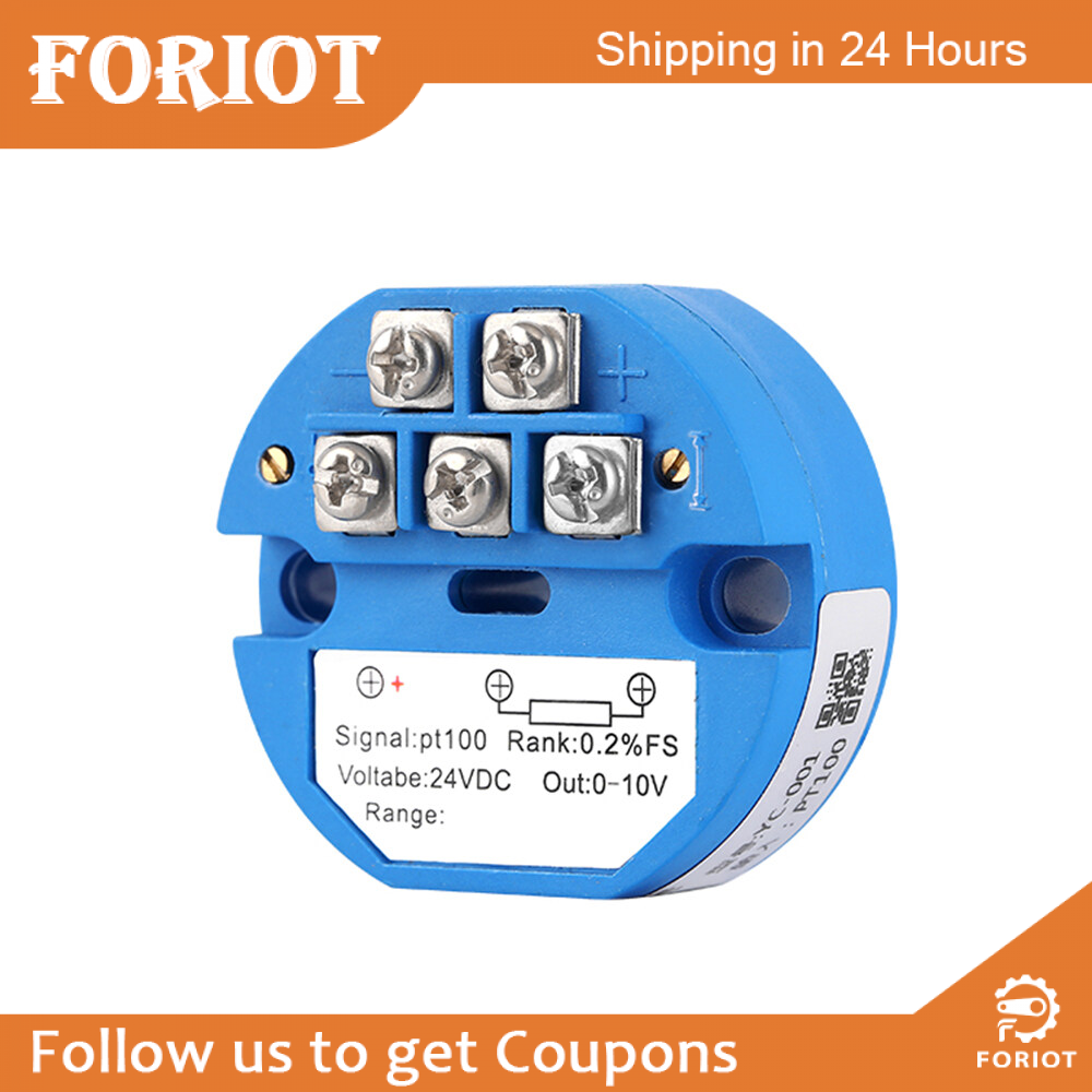 Foriot PT100 Temperature Sensor Temperature Transmitter Isolated Detector Module -40~ 120 Degree -4-20MA 24V