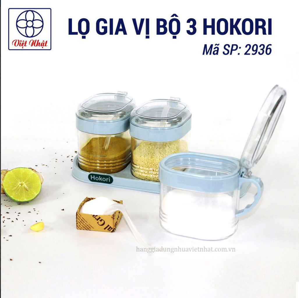 Lọ gia vị bộ 3, 4 hokori 2936