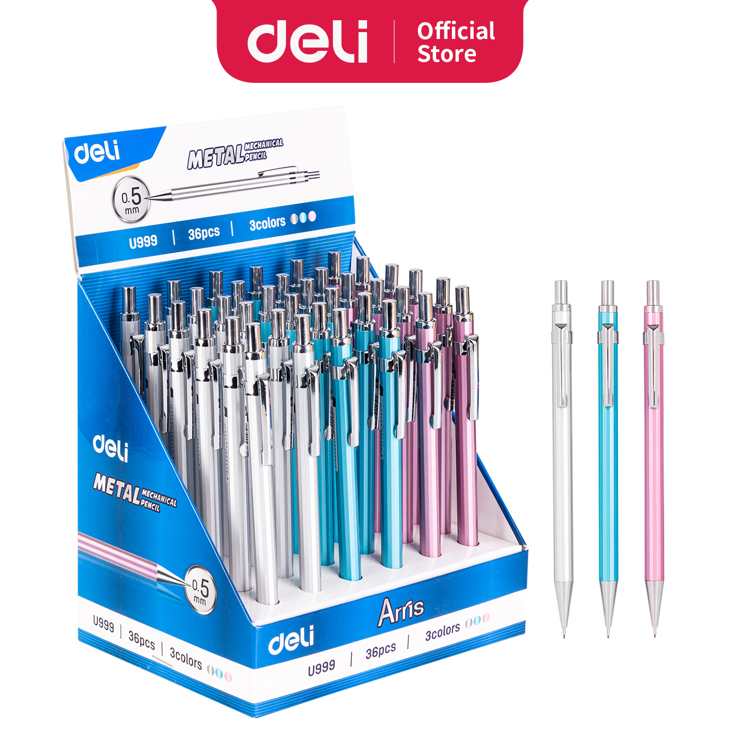Bút chì bấm Deli U999 0.5mm 0.7mm