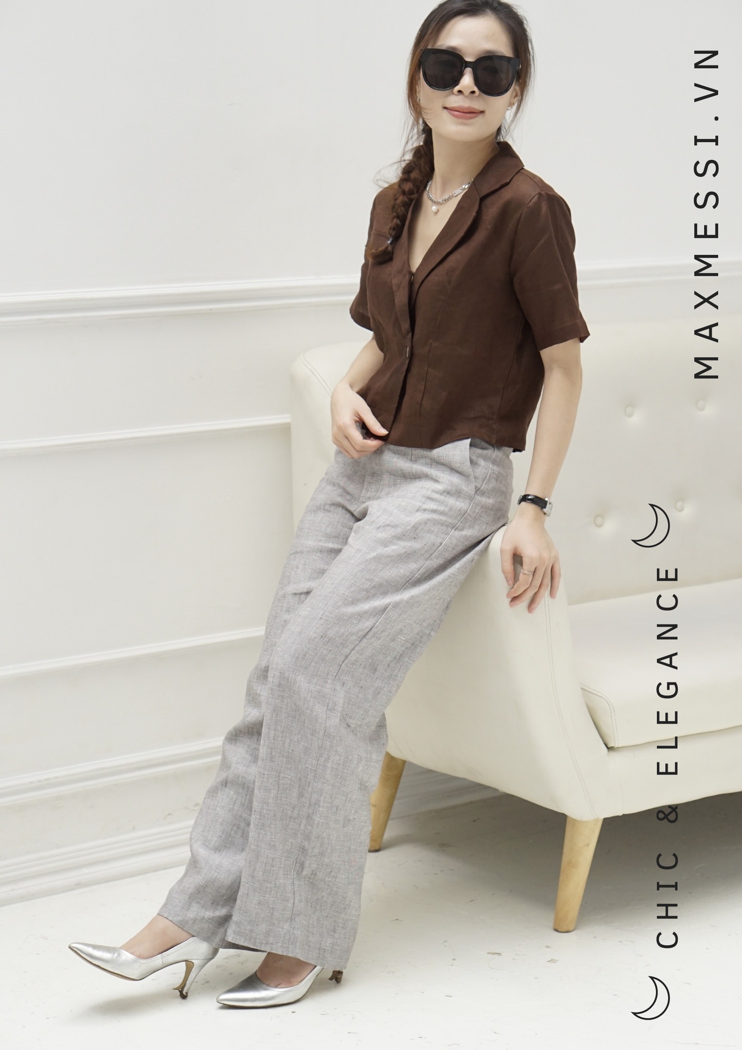 [HCM]Quần linen cạp cao ống suông GINGER - MaxMessi