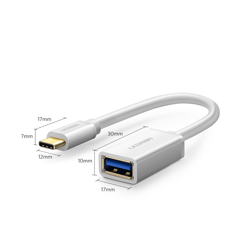(10cm) Cáp OTG từ USB Type C sang USB 3.0 - Ugreen 30702