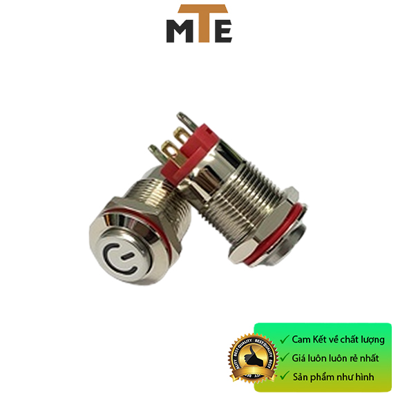 Nút nhấn giữ ON/OFF chống nước 12mm có LED
