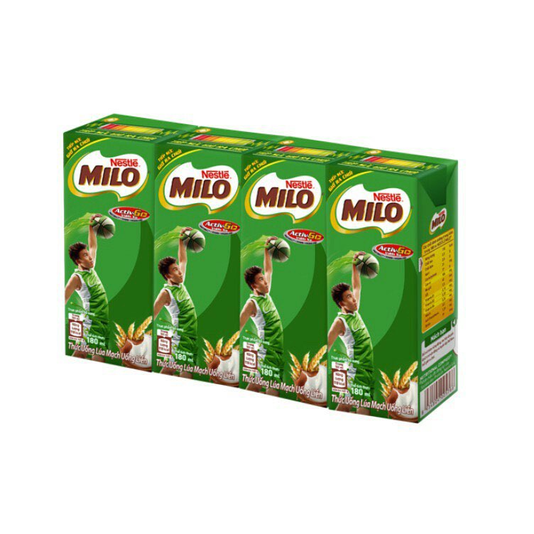 LỐC 4 HỘP SỮA MILO TO 180ML