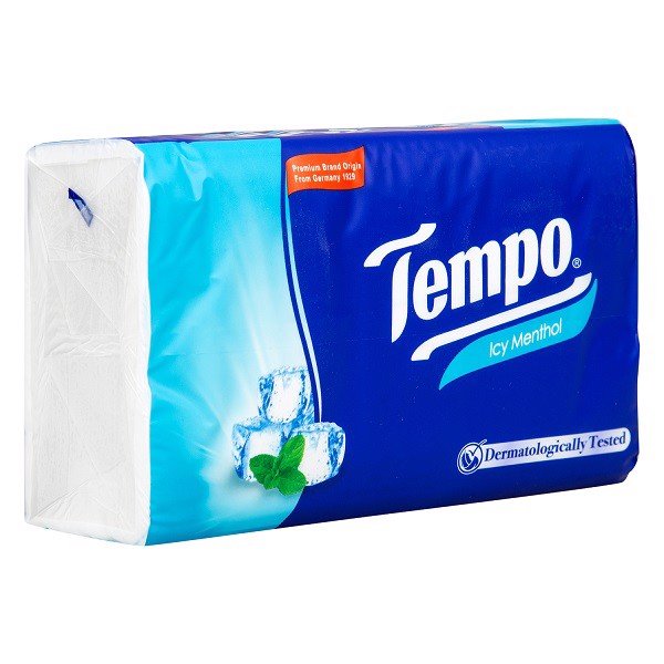 Gói Khăn Giấy rút Tempo Softpack Icy Menthol 4 Lớp 90 tờ