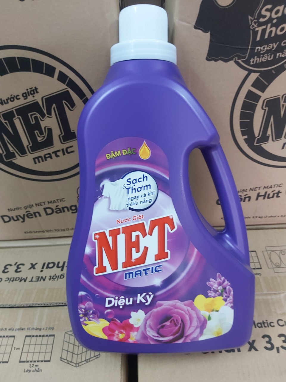 [MỚI] Can Nước giặt NET Matic 3.3kg Hương Diệu Kỳ Đậm đặc- Dùng cho cả máy giặt cửa Trước & Cửa Trên