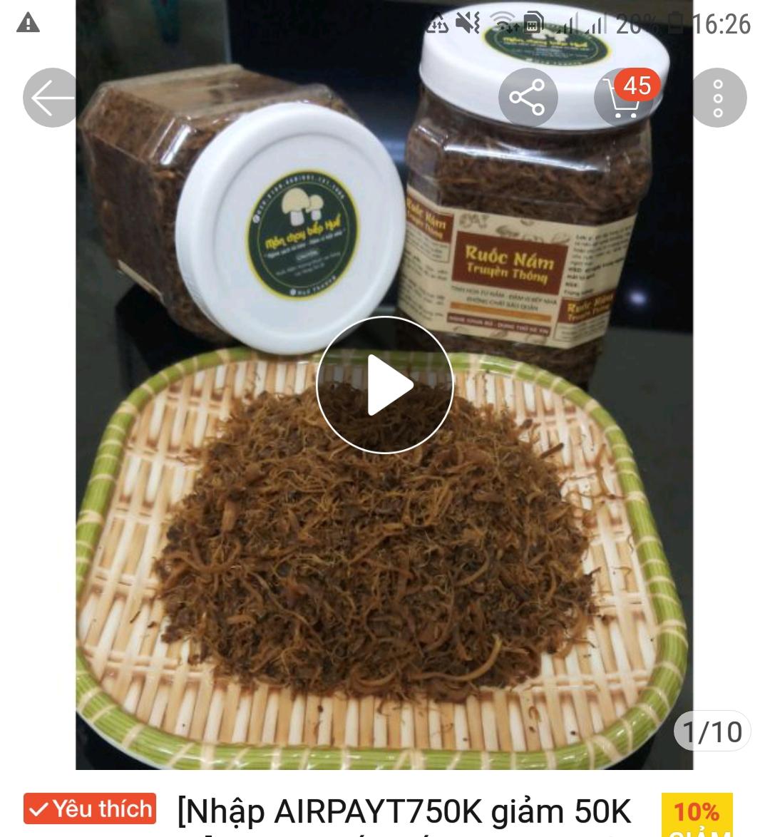 500g Ruốc nấm hương chay Organic (Chà bông nấm hương)