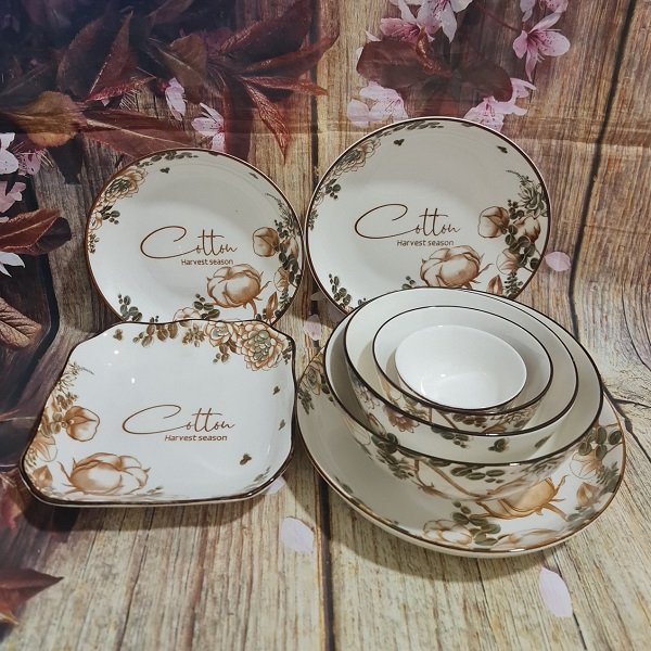 Chén tô dĩa sứ Cotton cao cấp, sang trọng - tô chén dĩa sứ đẹp