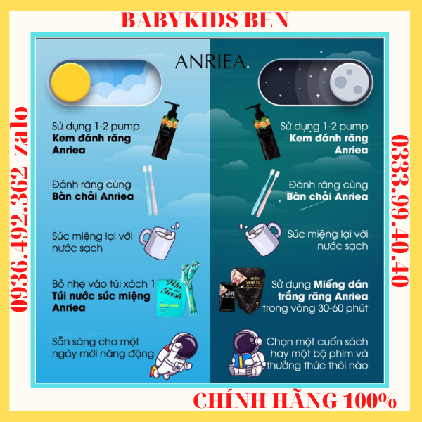 [TẶNG 1 MIẾNG] Miếng dán trắng răng Anriea ( 2 hộp 14 ngày -14 miếng)