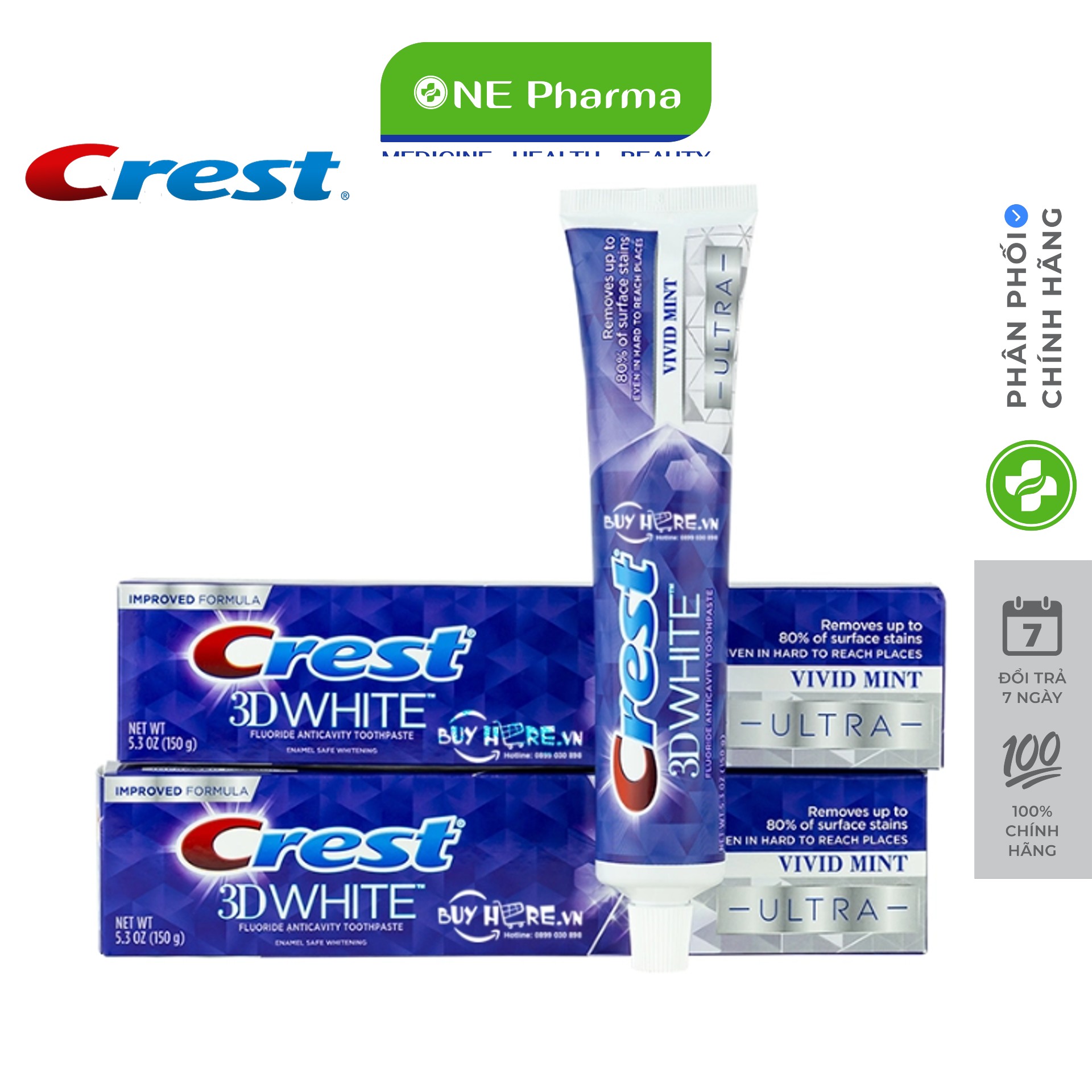 Crest 3D White Pro Advanced Toothpaste for Brightening Teeth - 147g