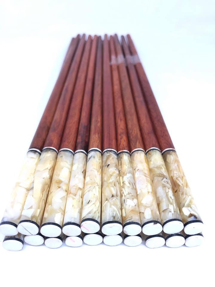 Bộ 10 đôi đũa ăn gỗ tự nhiên Cẩm Lai đầu cẩn trai