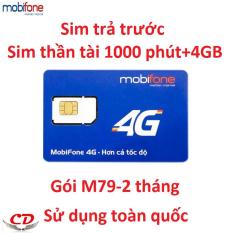 [HCM]Sim 4G FREE 2 tháng 79M+1000 phút mobifone +4GB thần tài -QC