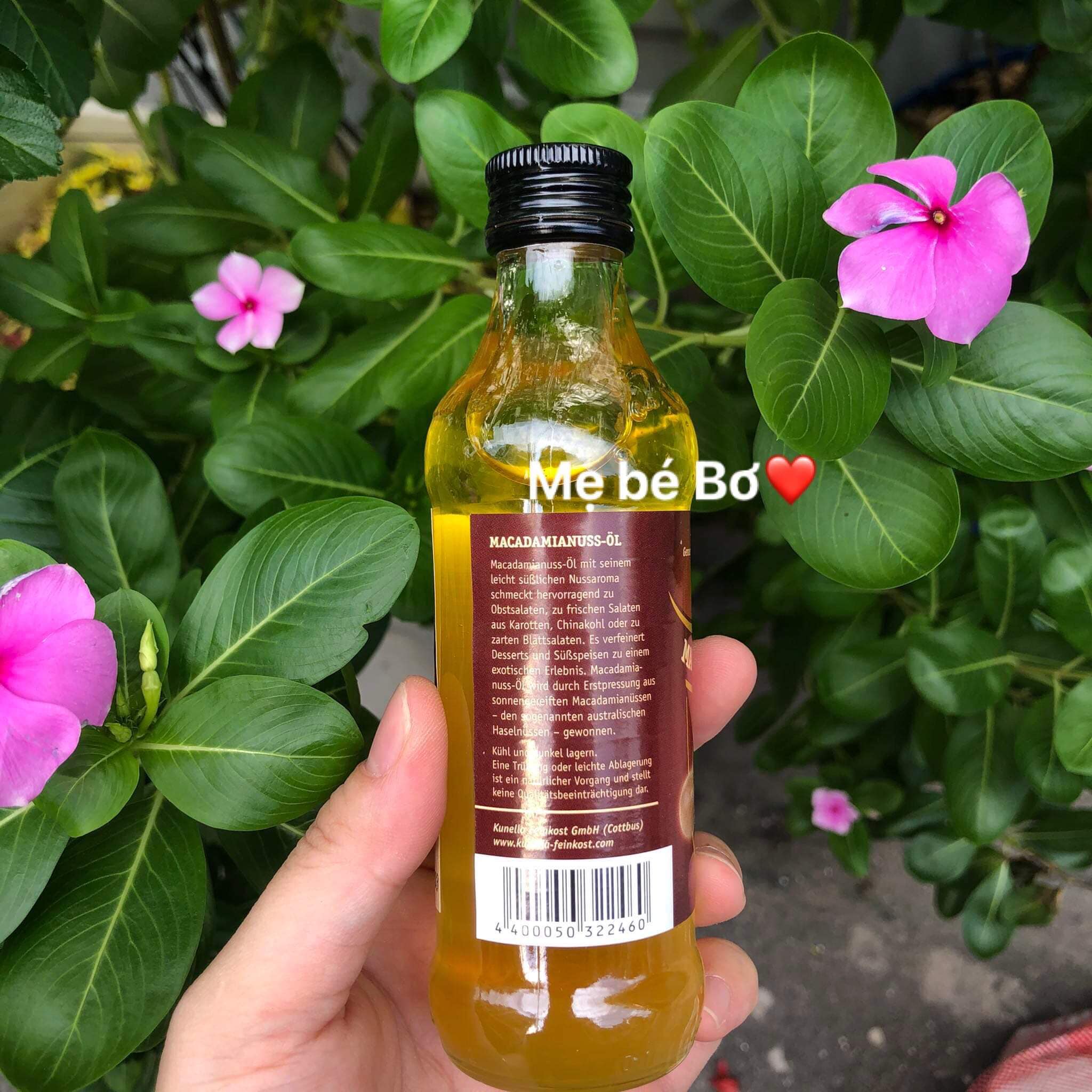 [HCM]Dầu ăn dặm hạt Macca Kunella Đức 100ml