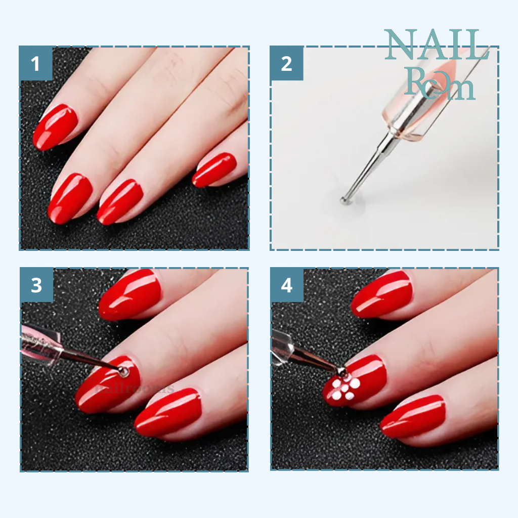Set 5 cọ chấm bi đủ size 2 đầu - Bút chấm bi vẽ nail