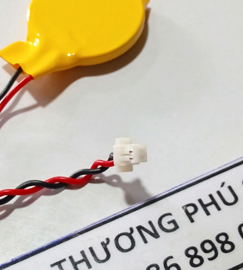 Pin Cmos CR2032 - 3V (Pin cmos 2032) / Pin 2 dây đầu cắm 2 lổ, 2 râu (D x R): 3.8mm X 1.2mm