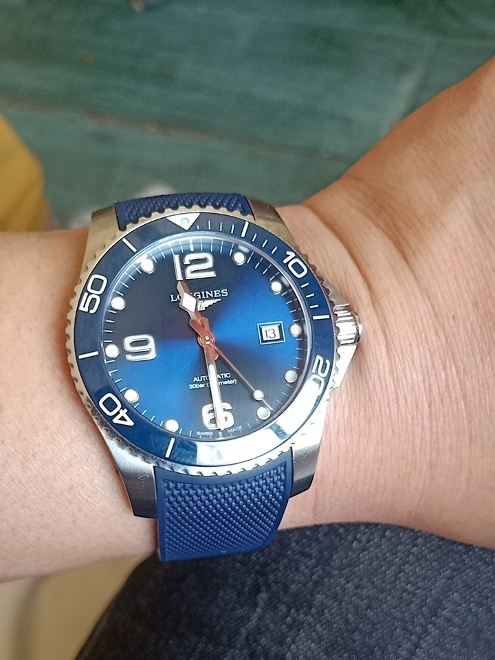 Dây cao su 21mm cao cấp cho Longines Hydroconquest