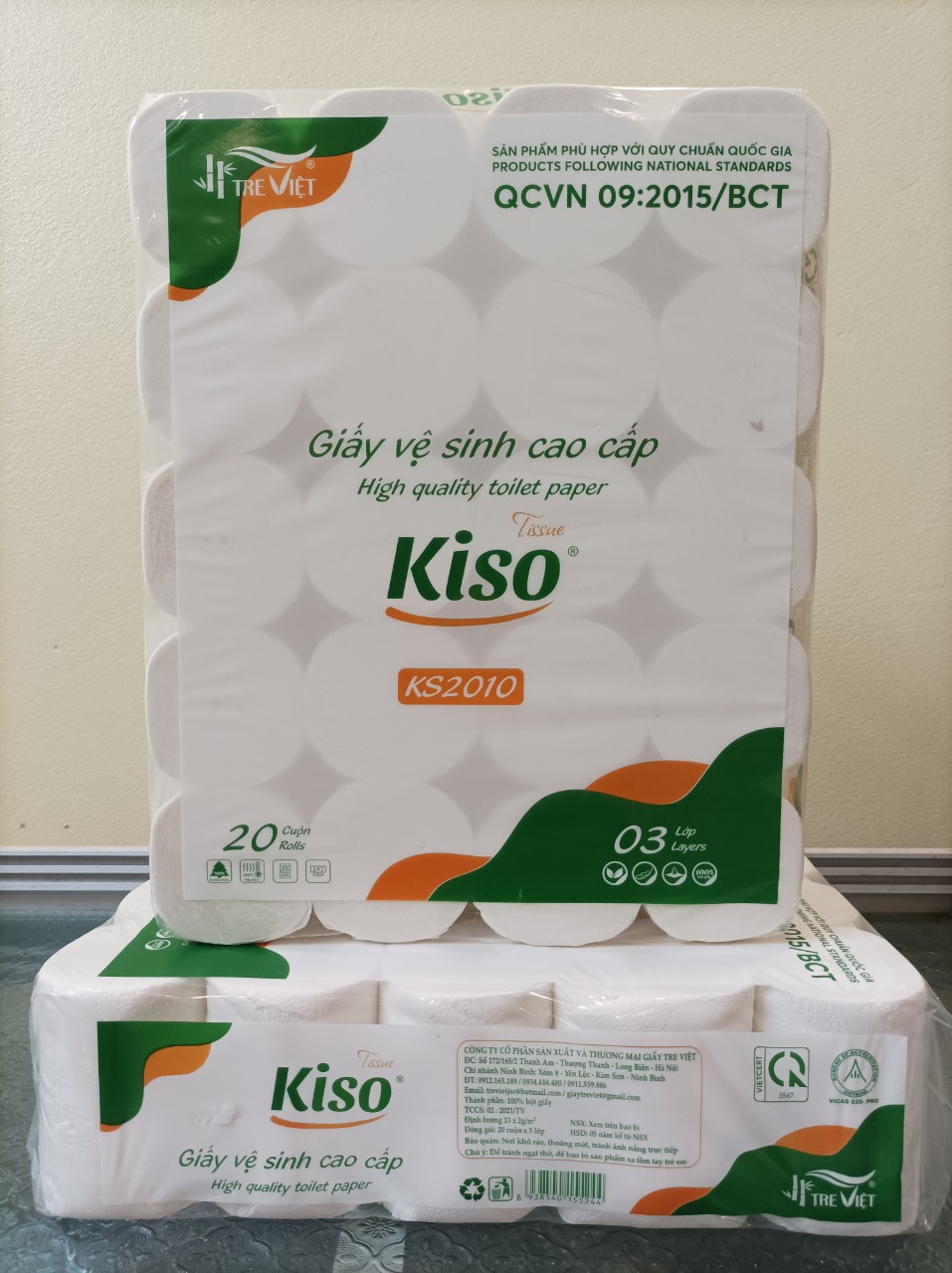 BỊCH 20 Cuộn, Giấy vệ sinh cao cấp KISO 20 cuộn KS2010 (1kg)