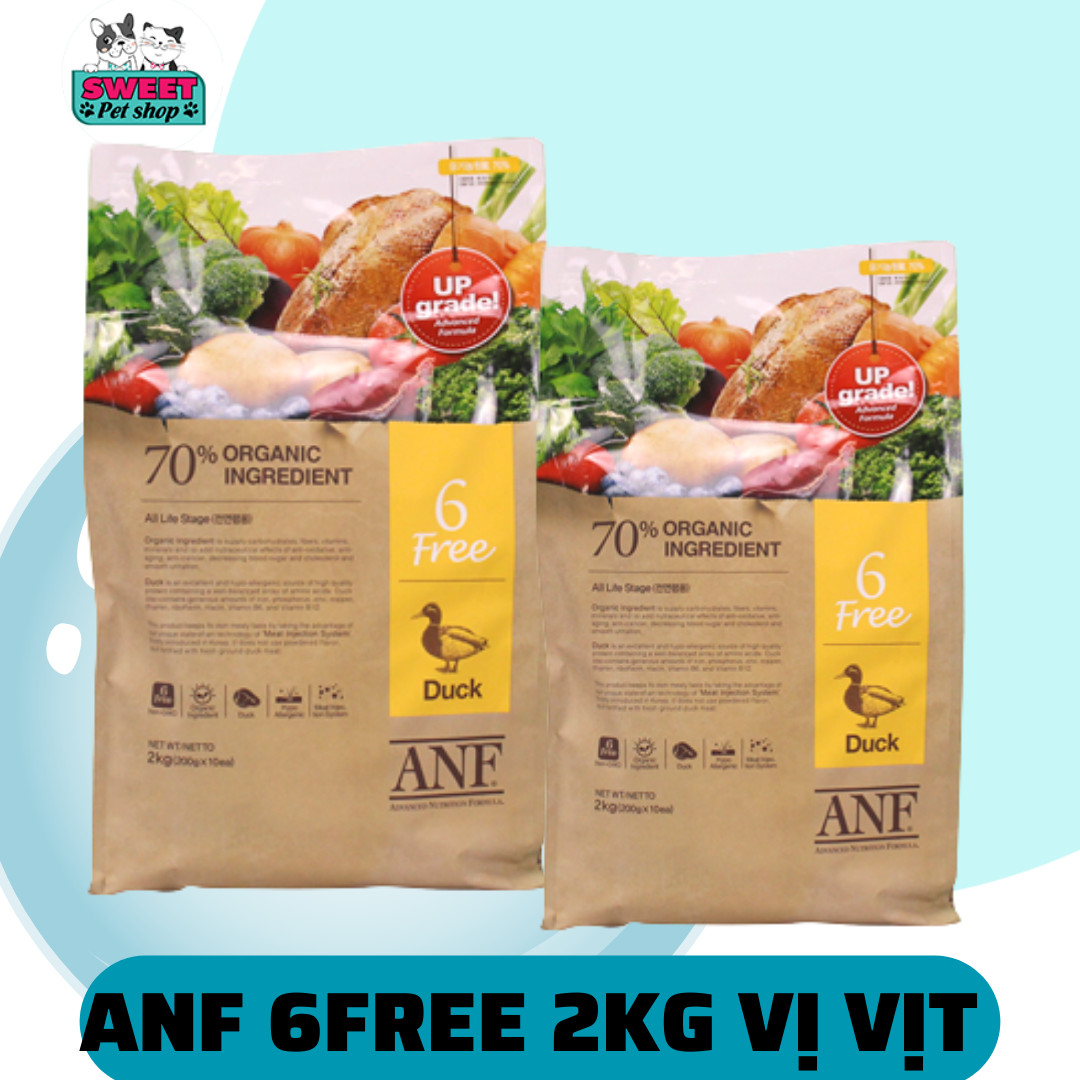 [PHIÊN BẢN MỚI] ANF 6free Plus 1.6kg - THỨC ĂN CHO CHÓ HỮU CƠ ANF VỊ VỊT nhập khẩu Hàn Quốc