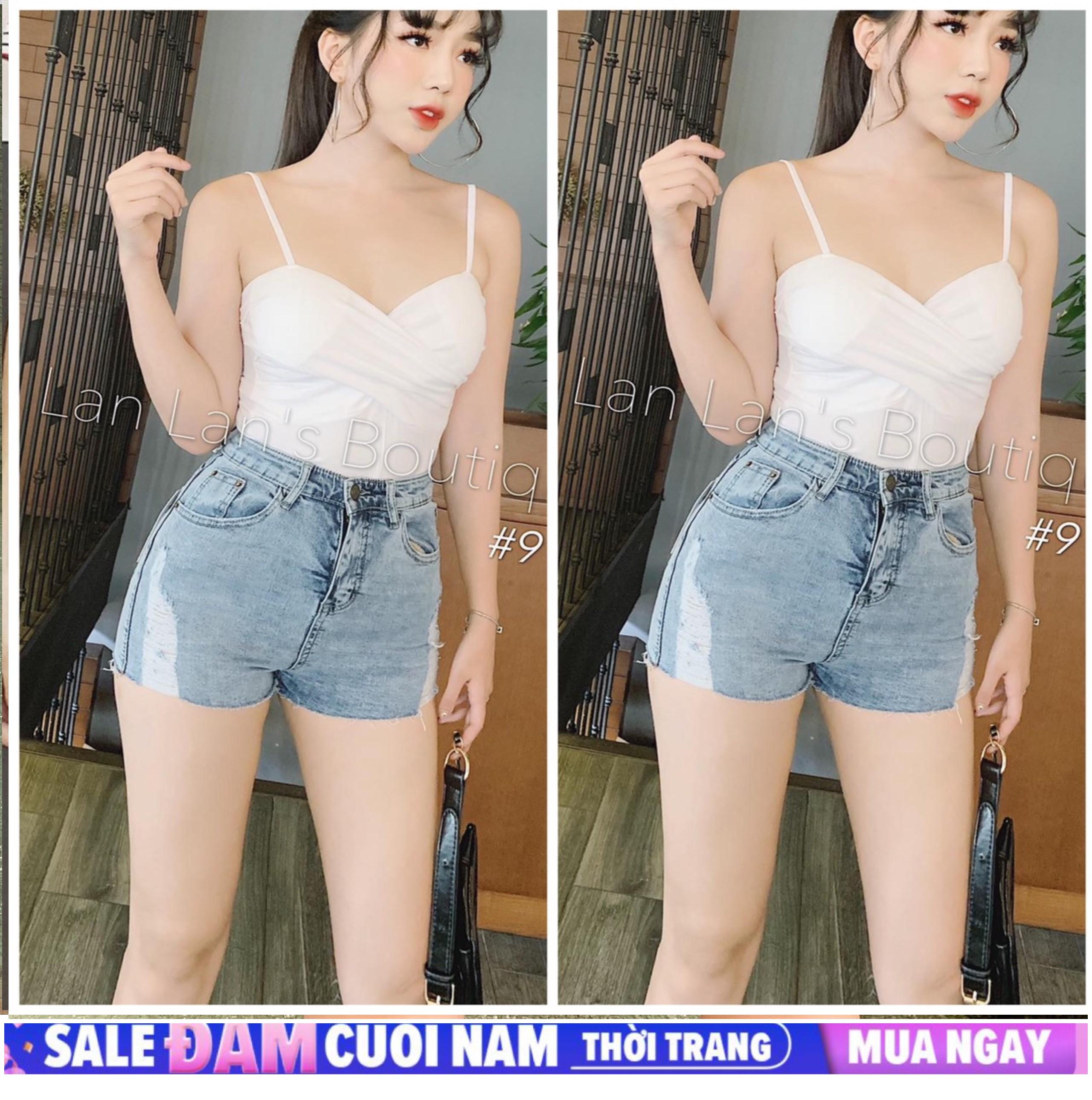 Quần short jean big size đại rách nhẹ 2729