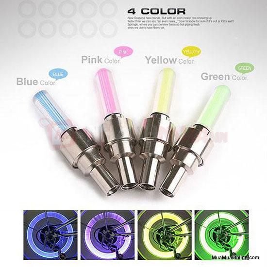 Bộ 2 Đèn Led Gắn Van Xe Hình Trụ Cao Cấp