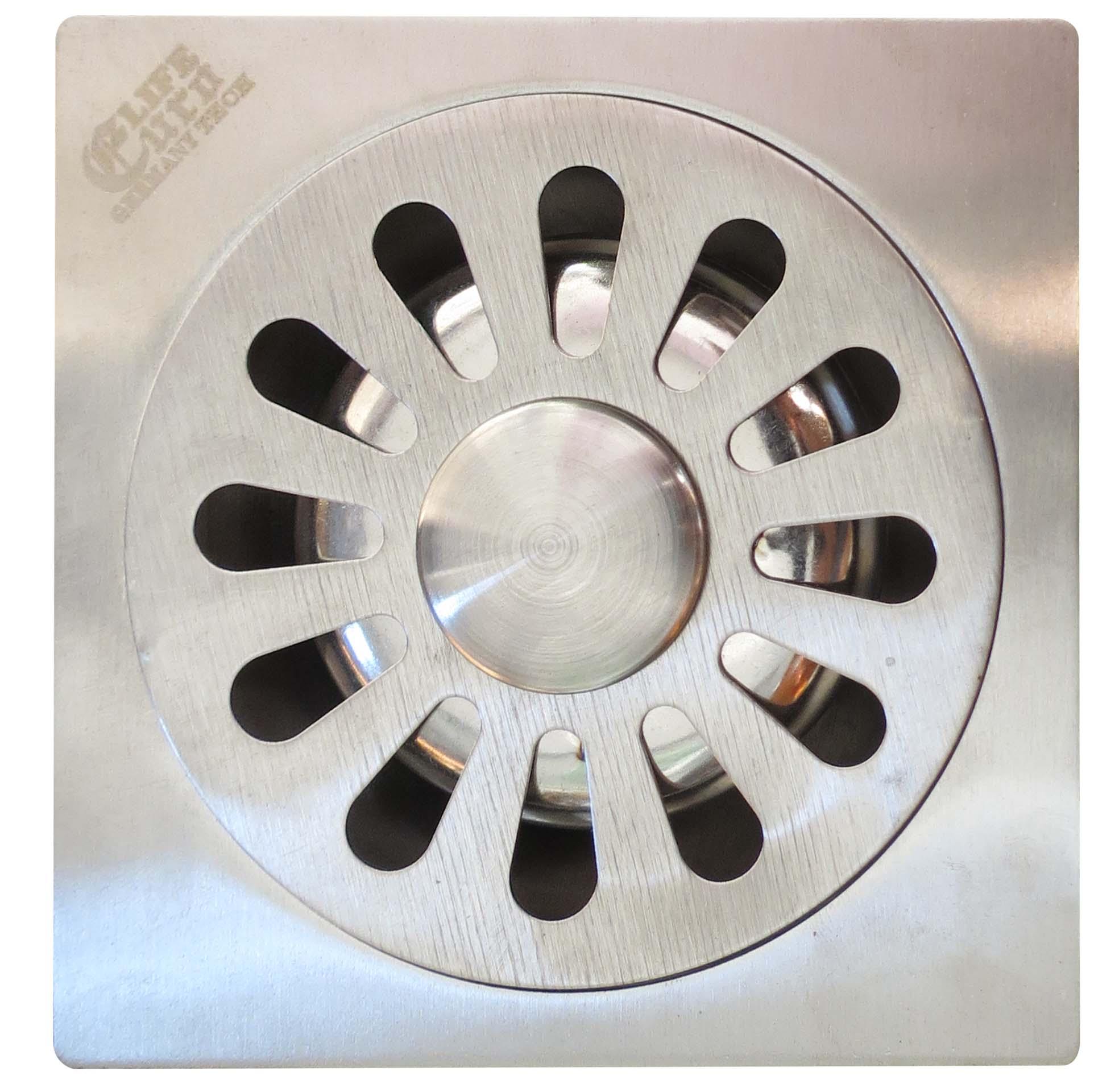 Hố ga thoát sàn inox 12x12cm Eurolife EL-X12 (Trắng bạc)