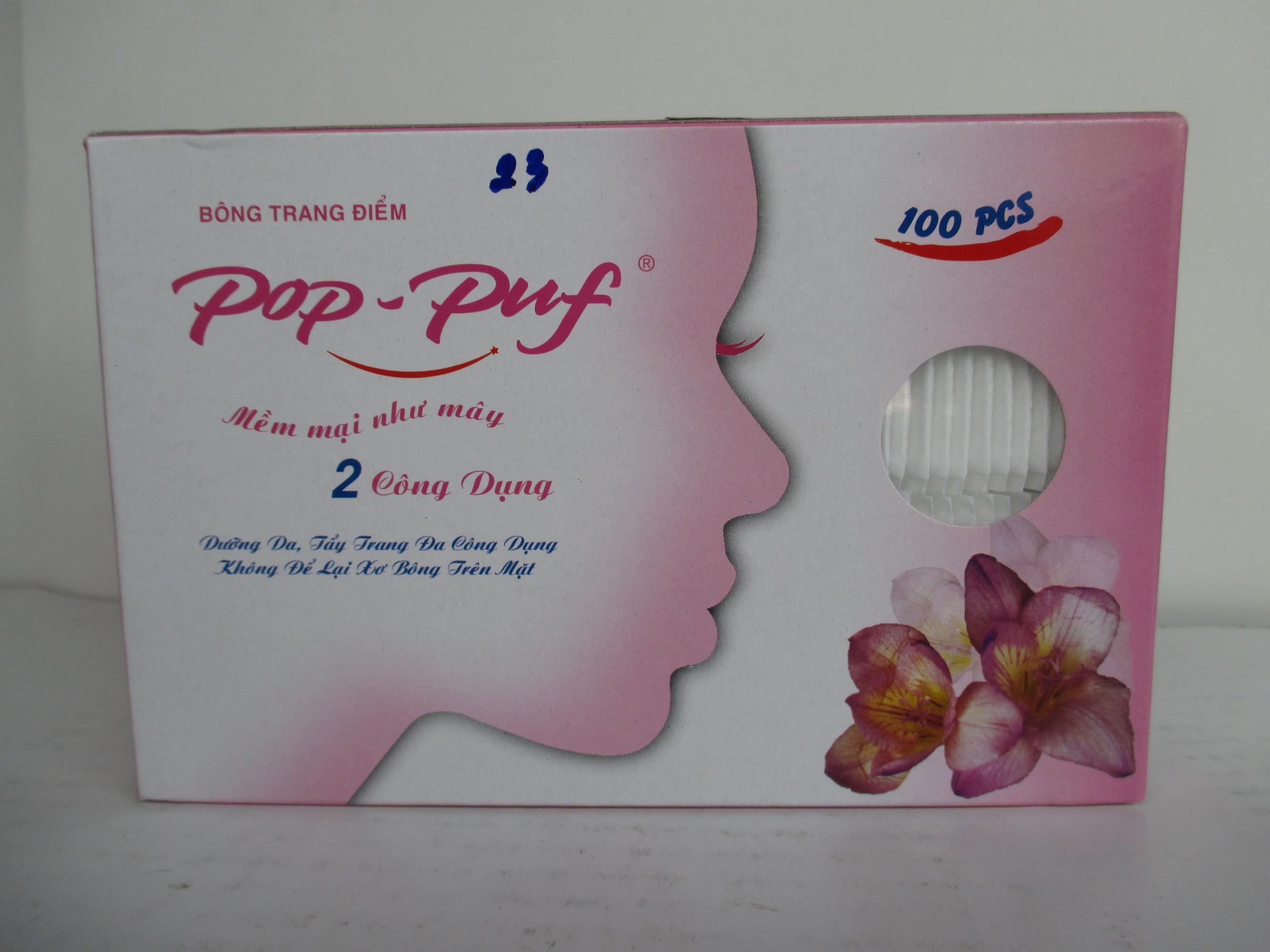 [HCM]1 hộp bông trang điểm Pop-Puf  2 công dụng (100 Miếng/1 Hộp)