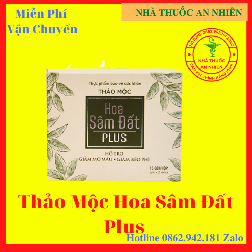 Trà hoa sâm đất plus mẫu xanh zn mẫu mới dạng viên hộp 30 viên- an002