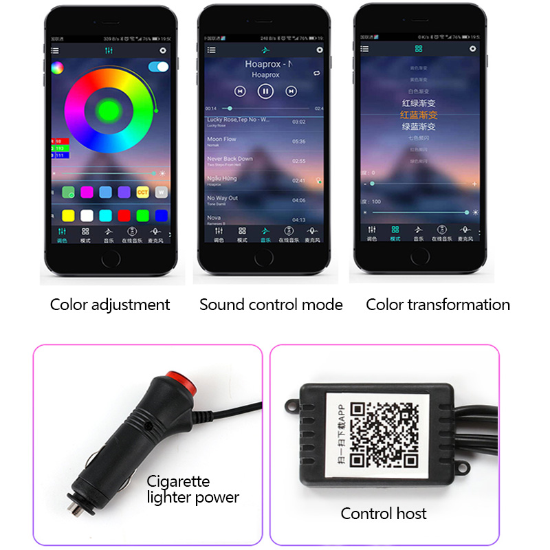 Car Mouldings 12V Car Dashboard Decoration Strips Auto Atmosphere Light
