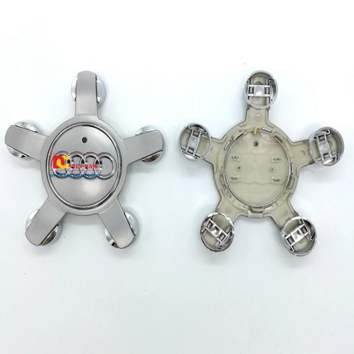 1 chiếc logo chụp mâm, lazang bánh xe ô tô, xe hơi Au.di đường kính 135mm A6Q5135 ( Màu Xám)