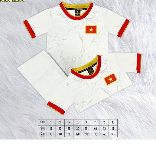 [HCM]Đồ Thể Thao Đá Bóng Việt Nam Trắng Nhí – Đồ đá banh trẻ em Mới 2023