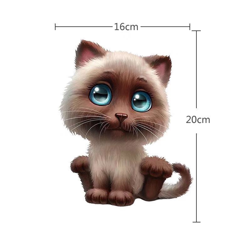 Decal hình mèo 3D dễ thương