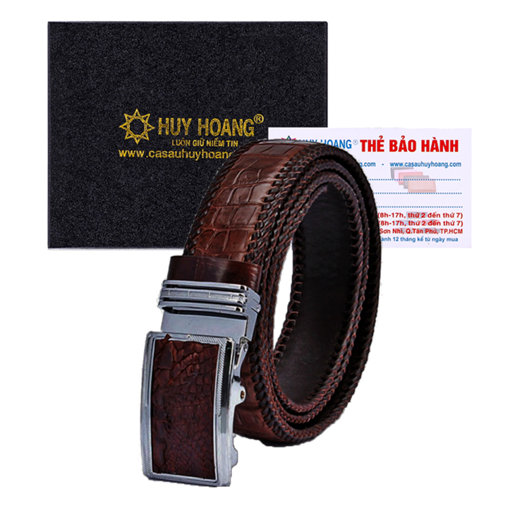 Th4217 men's crocodile skin knitting rope belt 3,5p deep Brown