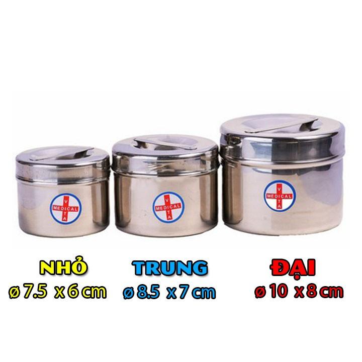 Hộp đựng bông gòn inox các size