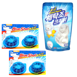 Combo 4 viên tẩy bồn cầu cao cấp Blueshot + 1 gói tẩy lồng máy giặt Homes Queen Hàn Quốc thumbnail